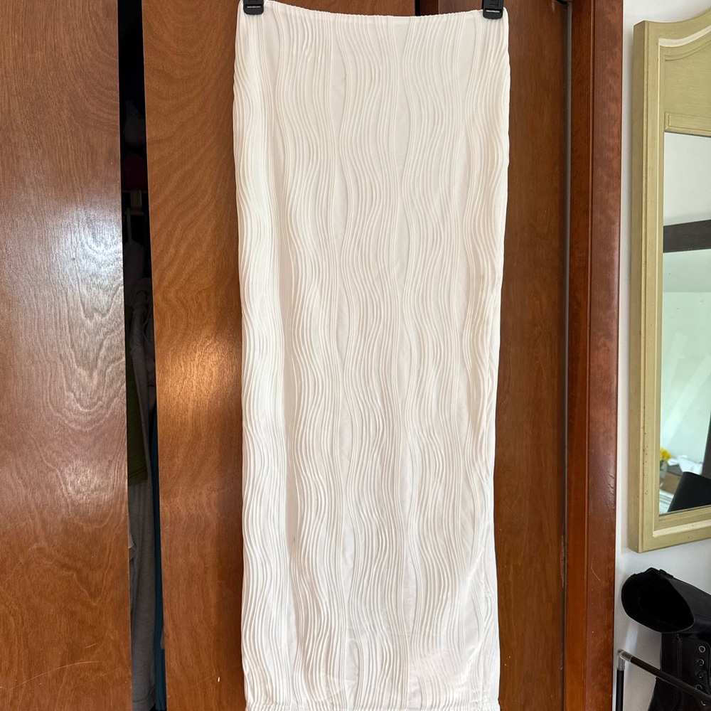 Princess Polly White Ribbed Maxi Skirt